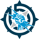 Image of strong hand holding lightning bolts to represent electrical contstruction with the bavts logo behind it.