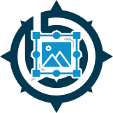 Trade logo of Graphic Communications featuring a graphic imaging program outline over a generic image placeholder over the bavts logo