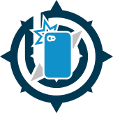 Trade logo of Social Media Marketing featuring a phone with flash as if its taking a picture over the bavts logo