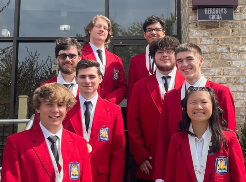 Students competing at SkillsUSA state level wearing their red jackets